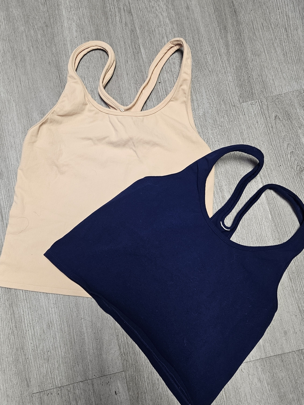 Women’s Racerback Tank Top BUNDLE - Navy Crop and Nude Tank Small Tank Top Women